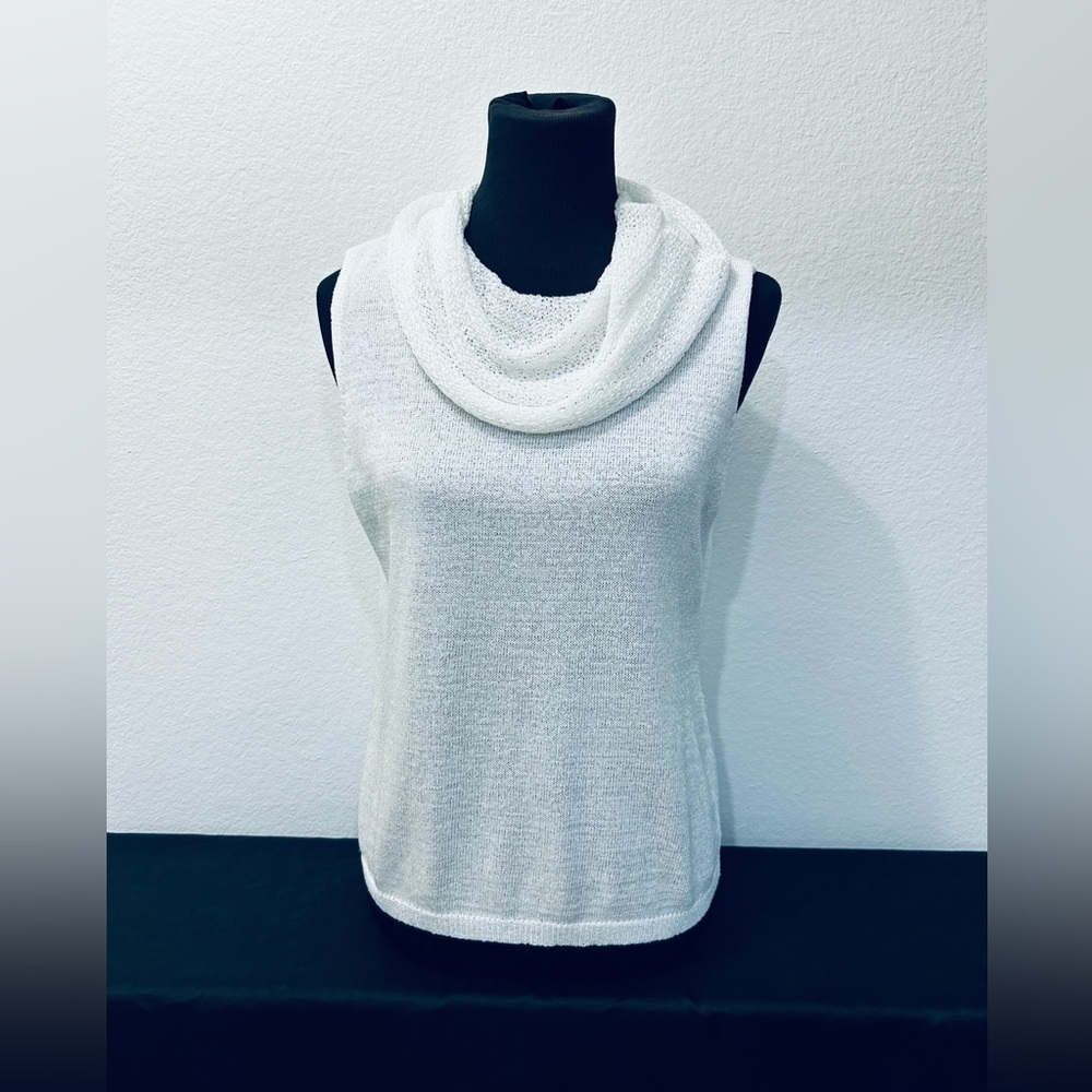 Josephine Chaus White Cowl Neck Sweater